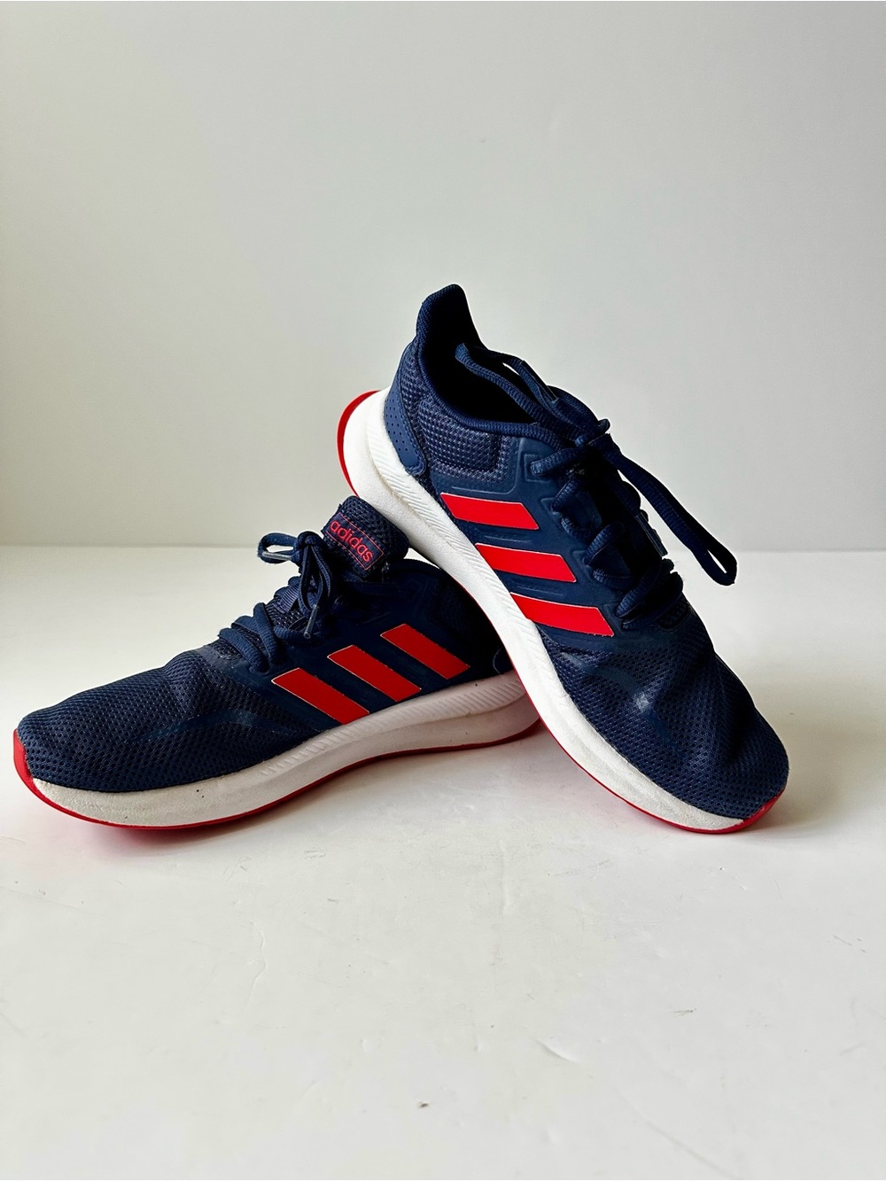 Adidas Runfalcon Boys Running Shoes Size 6 Navy Blue Red Athletic Sneakers